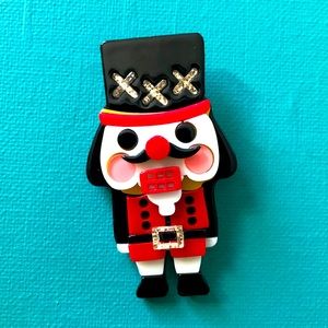 NUTCRACKER BROOCH- Stacked Acrylic Christmas Pin